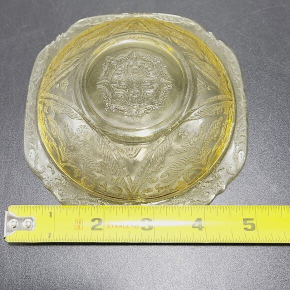 FEDERAL MADRID AMBER YELLOW DEPRESSION GLASS 5" Sauce Bowl Set of 2 - Picture 5 of 10